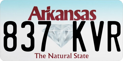 AR license plate 837KVR