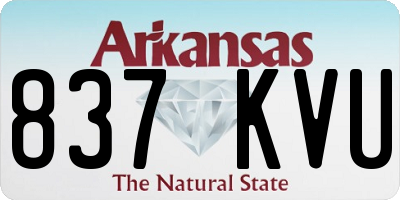 AR license plate 837KVU