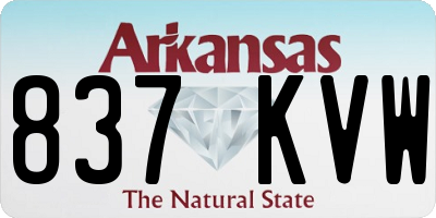AR license plate 837KVW