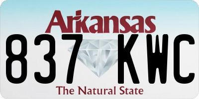 AR license plate 837KWC