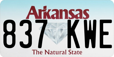 AR license plate 837KWE