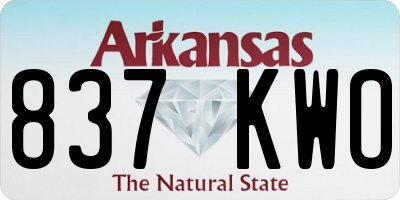 AR license plate 837KWO