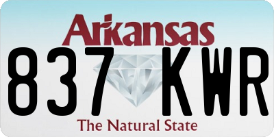 AR license plate 837KWR