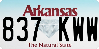 AR license plate 837KWW