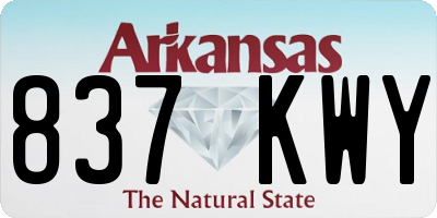 AR license plate 837KWY