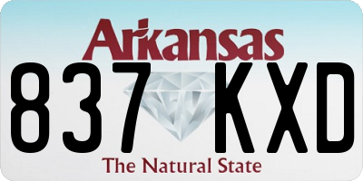 AR license plate 837KXD