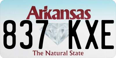 AR license plate 837KXE
