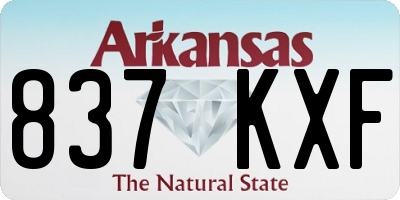 AR license plate 837KXF