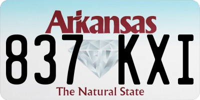 AR license plate 837KXI