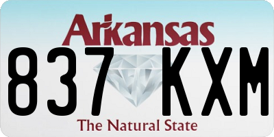 AR license plate 837KXM