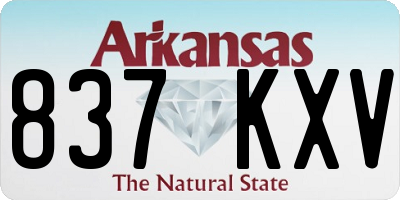 AR license plate 837KXV