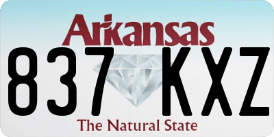 AR license plate 837KXZ