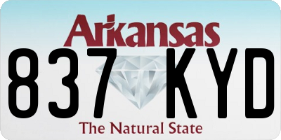 AR license plate 837KYD