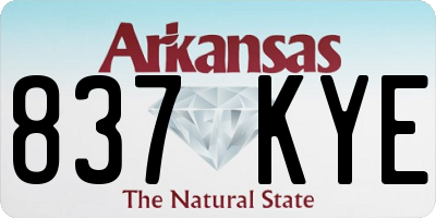 AR license plate 837KYE