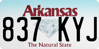AR license plate 837KYJ
