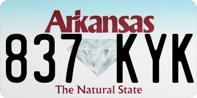AR license plate 837KYK