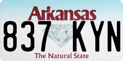 AR license plate 837KYN