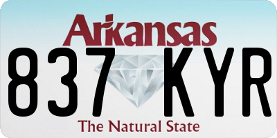 AR license plate 837KYR