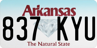 AR license plate 837KYU