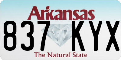 AR license plate 837KYX