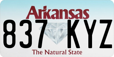 AR license plate 837KYZ
