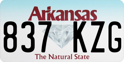 AR license plate 837KZG
