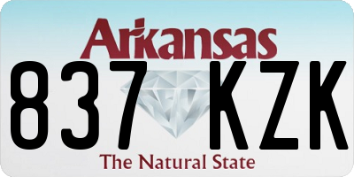 AR license plate 837KZK