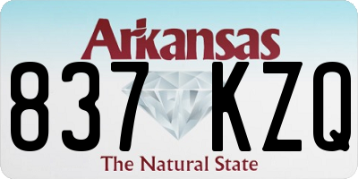 AR license plate 837KZQ