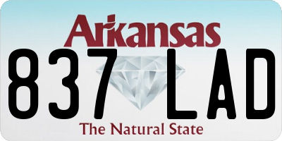 AR license plate 837LAD