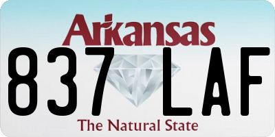 AR license plate 837LAF