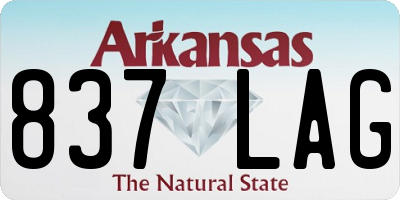AR license plate 837LAG