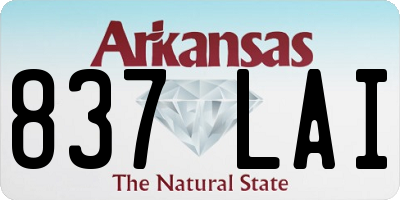 AR license plate 837LAI