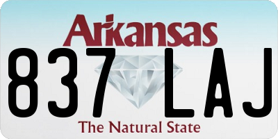 AR license plate 837LAJ
