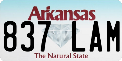 AR license plate 837LAM