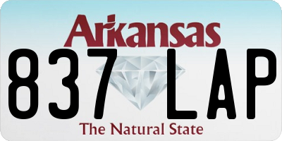 AR license plate 837LAP