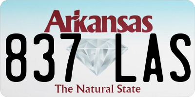 AR license plate 837LAS