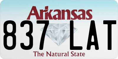 AR license plate 837LAT