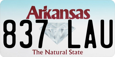 AR license plate 837LAU