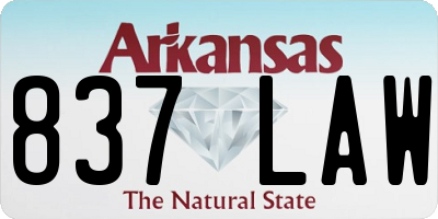 AR license plate 837LAW