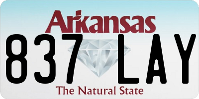 AR license plate 837LAY