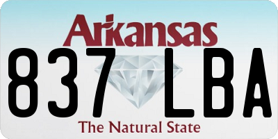 AR license plate 837LBA