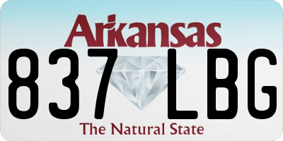 AR license plate 837LBG