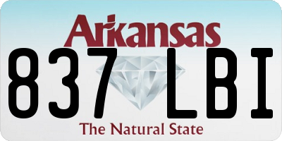 AR license plate 837LBI
