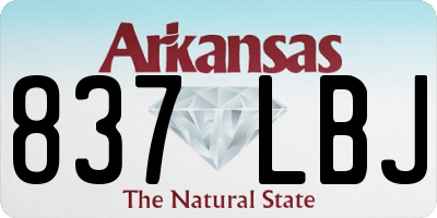 AR license plate 837LBJ