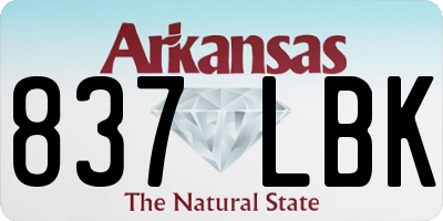 AR license plate 837LBK