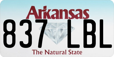 AR license plate 837LBL