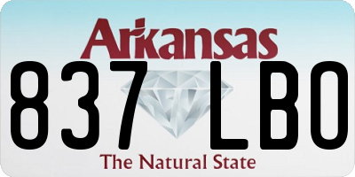 AR license plate 837LBO