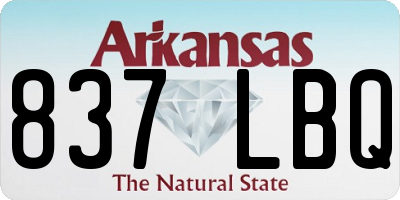 AR license plate 837LBQ