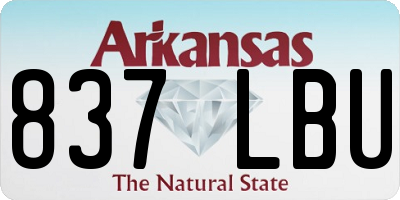 AR license plate 837LBU