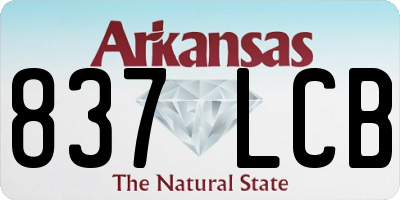 AR license plate 837LCB